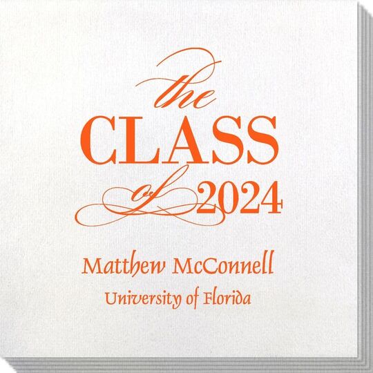 Classic Class of Graduation Bamboo Luxe Napkins